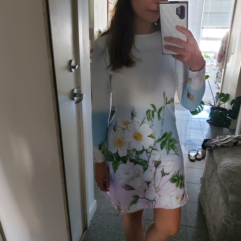 Floral Long Sleeve Cotton Dress